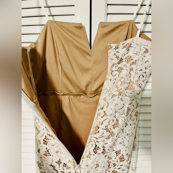 Lulu's White Lace Dress with Nude Lining - Picture 11 of 12